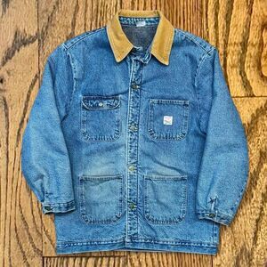Vintage 50’s / 60’s Blanket Lined Pointer Denim Chore Coat With Corduroy Collar